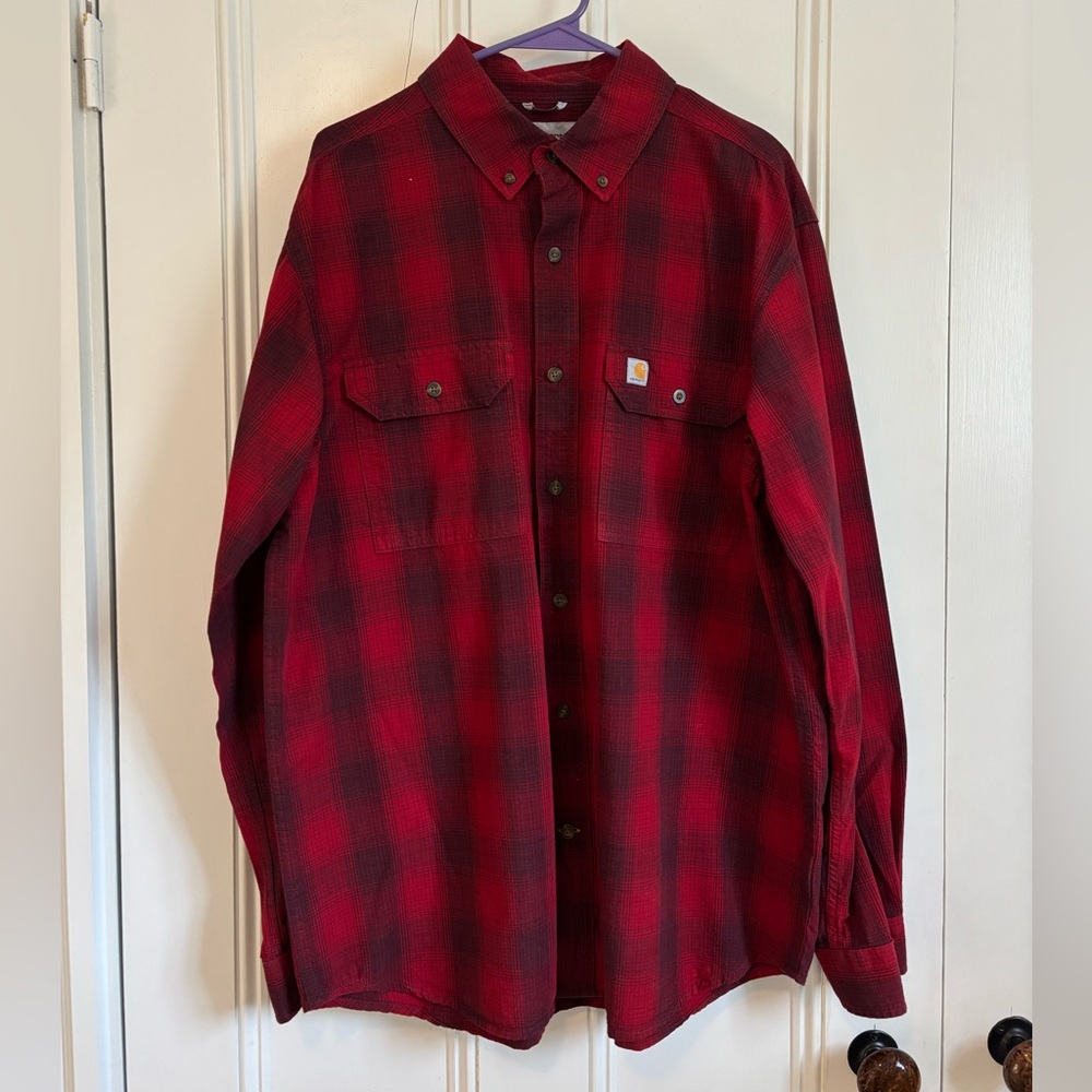 Carhartt Red Plaid Long-Sleeve Button-Up Shirt
